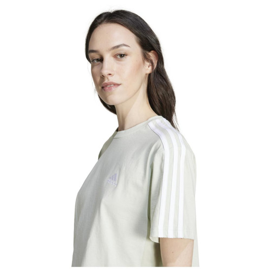 Adidas Γυναικεία κοντομάνικη μπλούζα Essentials 3-Stripes Single Jersey Cropped Tee